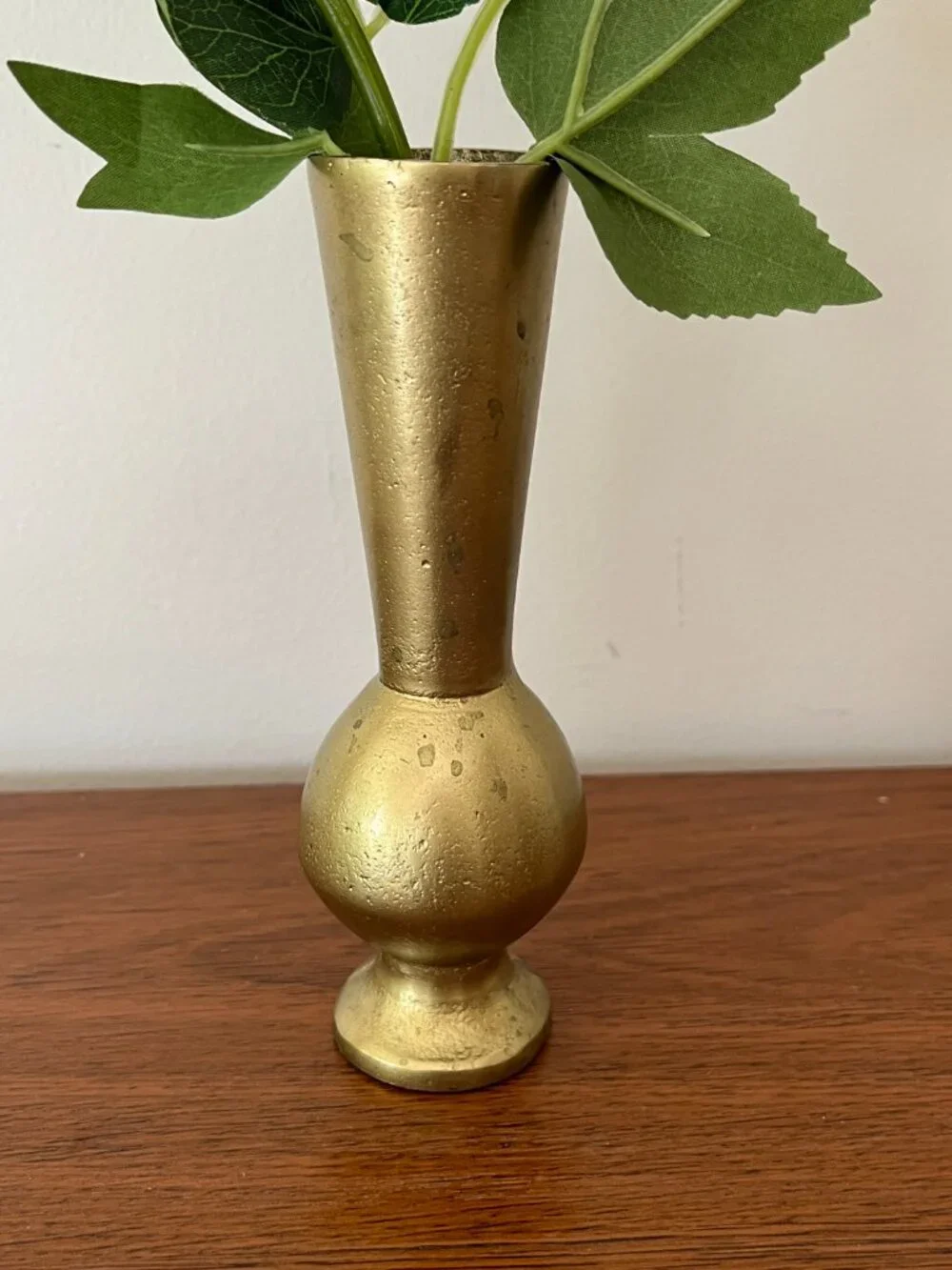Everly Quinn Handmade Metal Bud Vase Brass Gold Finish Peony Flower
